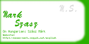mark szasz business card